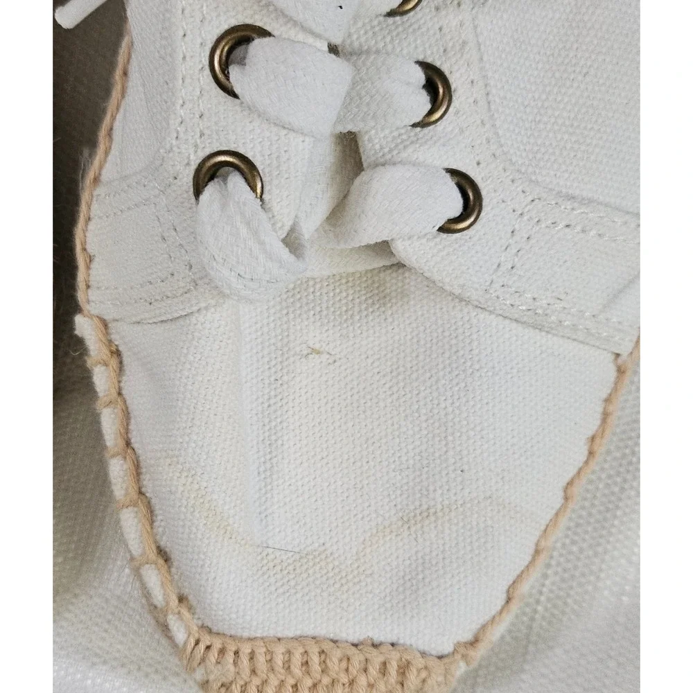 Tonivis Espadrille Lace Up Sneakers White Canvas Beach Shoes‎ Women's  Size 6